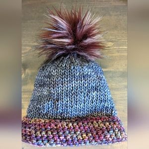 Knit and crochet beanie merino wool